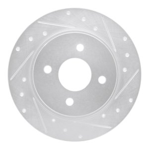 Ford Ecosport Brake Rotor (1) - Rear Right - R1 Concepts - Drilled & Slotted - Silver - `18-`22